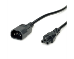 Roline VALUE naponski kabel, IEC320 C14-C5, M/F, 1.8m, crni