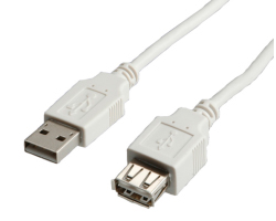 Roline VALUE USB2.0 kabel TIP A-A M/F, 3.0m, bijeli (produžni)