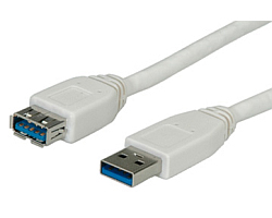Roline VALUE USB3.0 kabel TIP A-A M/F, 0.8m, bijeli (produžni)