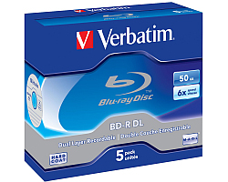 Blu-Ray Verbatim BD-R DL 6&times; 50GB Hard Coat Scratch Guard Plus 5 pack JC