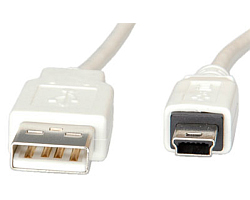 Roline VALUE USB2.0 kabel TIP A(M) na Mini 5-pin (M), 0.8m, bijeli
