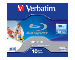 Blu-Ray Verbatim BD-R DL 6&times; 50GB Wide Printabilni No ID Surface Hard Coat, 10 kom. JC (Double Layer)