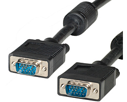 Roline VGA HQ kabel (feritna jezgra), HD15 M/M, 15m, crni