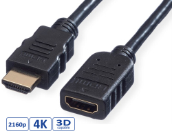 Roline VALUE HDMI produžni kabel sa mrežom, HDMI M - HDMI F, 2.0m