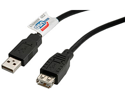 Roline USB2.0 kabel TIP A-A M/F 3.0m, crni (produžni)