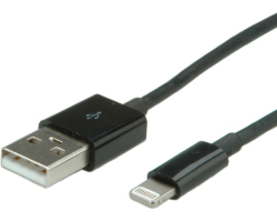 Roline VALUE Lightning na USB kabel za iPhone/iPad/iPod, 1.0m, crni