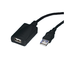 Roline USB2.0 produžni kabel, 1-port, 5.0m, crni