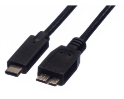 Roline USB3.1 kabel TIP C-microB M/M, 0.5m, crni
