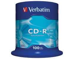 CD-R Verbatim 700MB 52&times; DataLife/Extra Protection 100 pack spindle