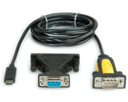 Roline VALUE pretvarač USB-C - Serial RS232, DB9/DB25, 1.8m