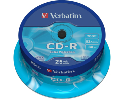 CD-R Verbatim 700MB 52&times; DataLife/Extra Protection 25 pack spindle