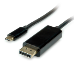 Roline VALUE USB-C - DP kabel, M/M, 1.0m, crni