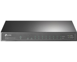 TP-Link 10-port Gigabit PoE preklopnik (Switch), 8&times;10/100/1000M RJ45 PoE+ ports, 1&times;G-LAN, 1&times;SFP, metalno kući&scaron;te (63W)