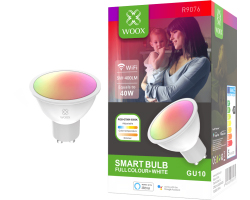 WOOX WiFi Smart LED Spot RGB+CCT žarulja GU10, 5.5W, 400lm, 2700-6500K, WooxHome app, glasovna kontrola - Alexa &amp; Google Assistant (R9076)