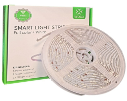 WOOX WiFi Smart LED traka RGB + toplo bijela, 5m, 24W, 150 LED, vodootporna, WooxHome app, glasovna kontrola - Alexa &amp; Google Assistant (R5093)