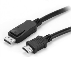 Roline VALUE DisplayPort kabel v1.1, DP - HDMI (HDTV), M/M, 10m, crni
