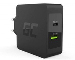 Green Cell (CHAR10) zidni punjač 45W, USB-C/USB-A + USB-C kabel