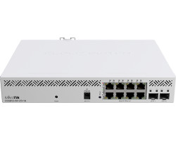 Mikrotik Cloud Smart Switch CSS610-8P-2S+IN, 8&times;G-LAN PoE-out, 802.3af/at, 2&times;SFP+ 10G, SwOS, desktop kući&scaron;te, PSU