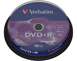 DVD+R Verbatim 4.7GB 16&times; Matt Silver 10 pack spindle