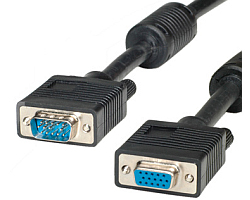 Roline VGA HQ kabel (feritna jezgra), HD15 M/F, 3.0m, crni