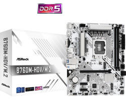 ASRock MB B760M-HDV/M.2, S.1700, DDR5/7200MHz(OC), PCIe 4.0, G-LAN, VGA/DP/HDMI, mATX