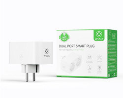 WOOX WiFi Smart dupla utičnica, 16A/3680W, WooxHome app, glasovna kontrola - Alexa &amp; Google Assistant, Wi-Fi kontrola (R6153)