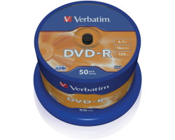 DVD-R Verbatim 4.7GB 16&times; Matt Silver 50 pack spindle