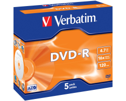 DVD-R Verbatim 4.7GB 16&times; Matt Silver JC (5 kom.)
